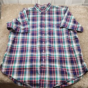 POLO / RALPH LAUREN - LINEN Plaid Checked Embroidered Pony Mens 2XLTALL‎ Shirt